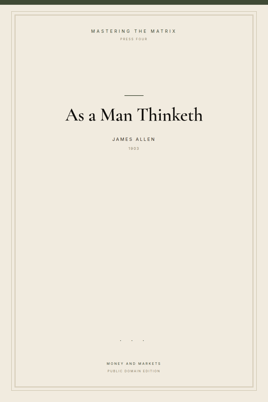 Cover of As a Man Thinketh