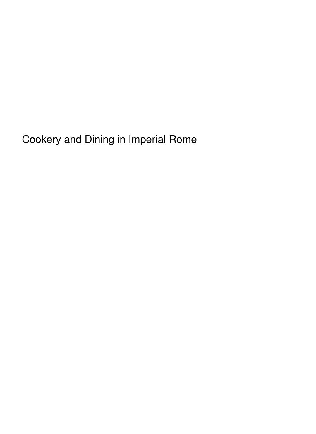 Cover of Cookery and Dining in Imperial Rome