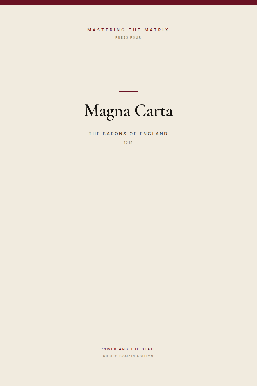 Cover of Magna Carta