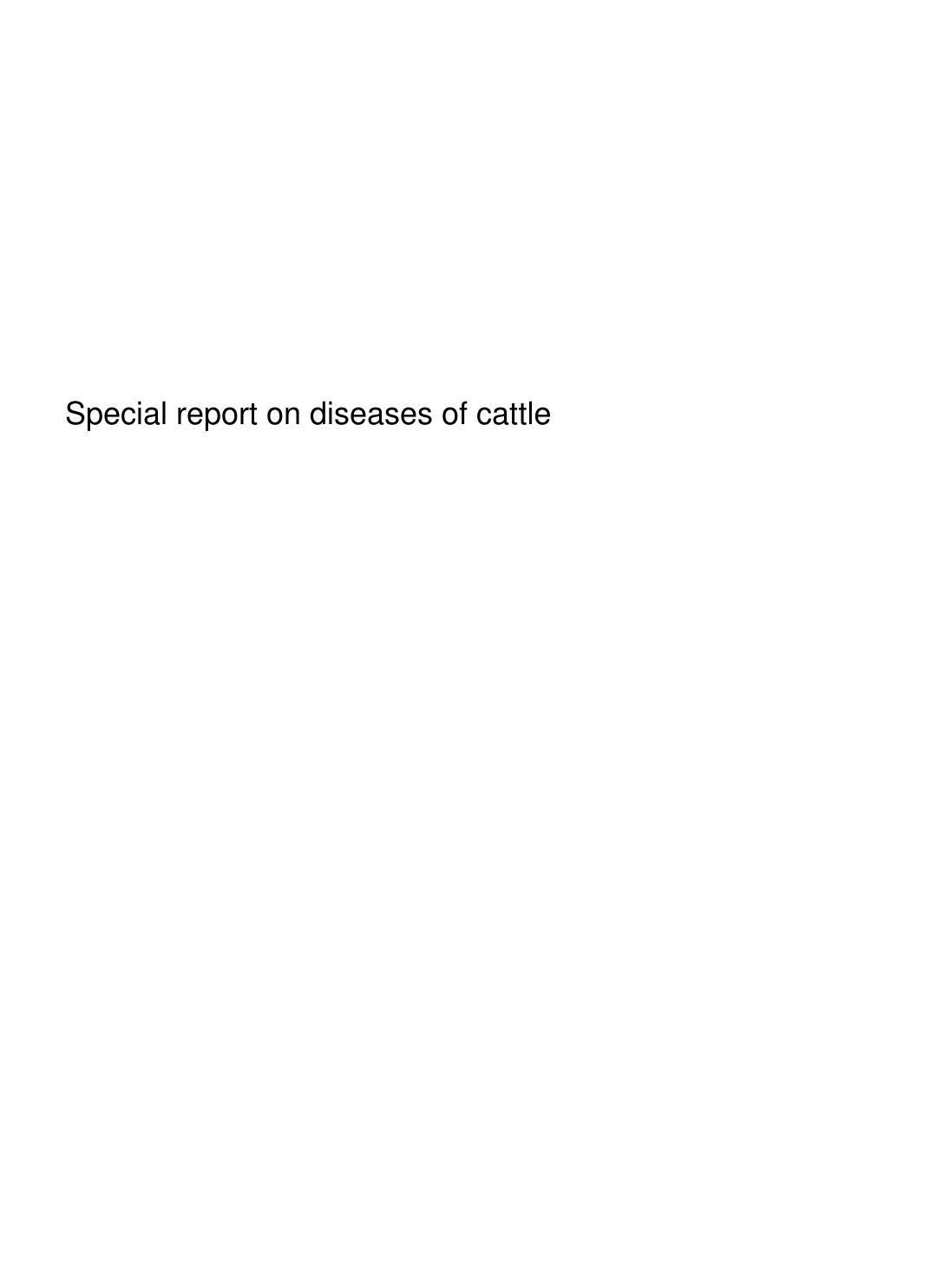 Cover of Special report on diseases of cattle