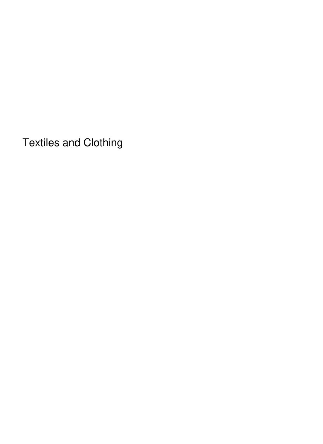 Cover of Textiles and Clothing