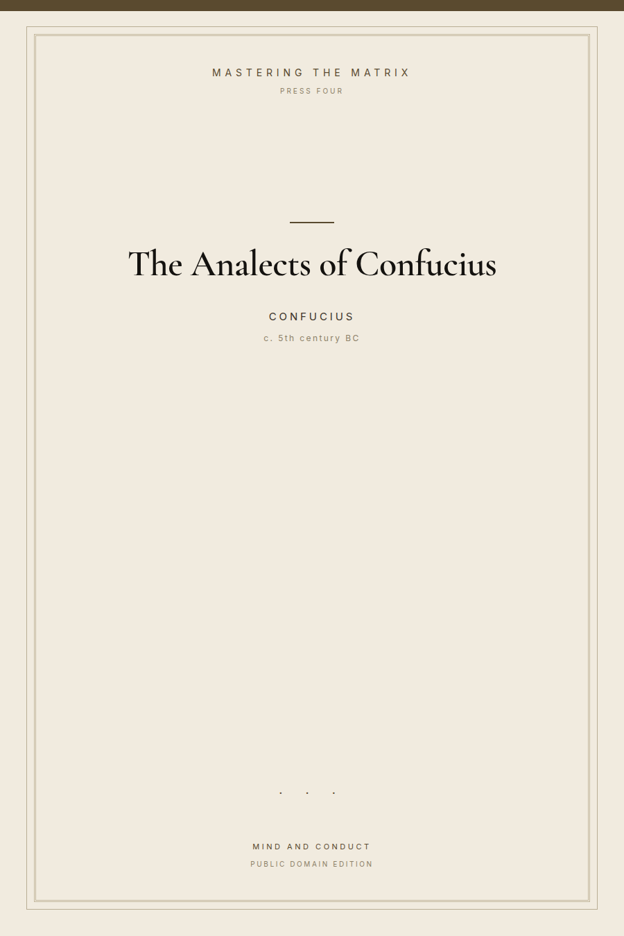 Cover of The Analects of Confucius