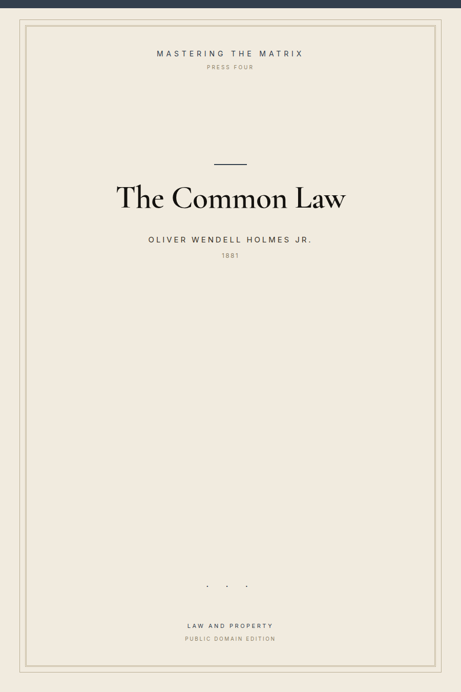 Cover of The Common Law
