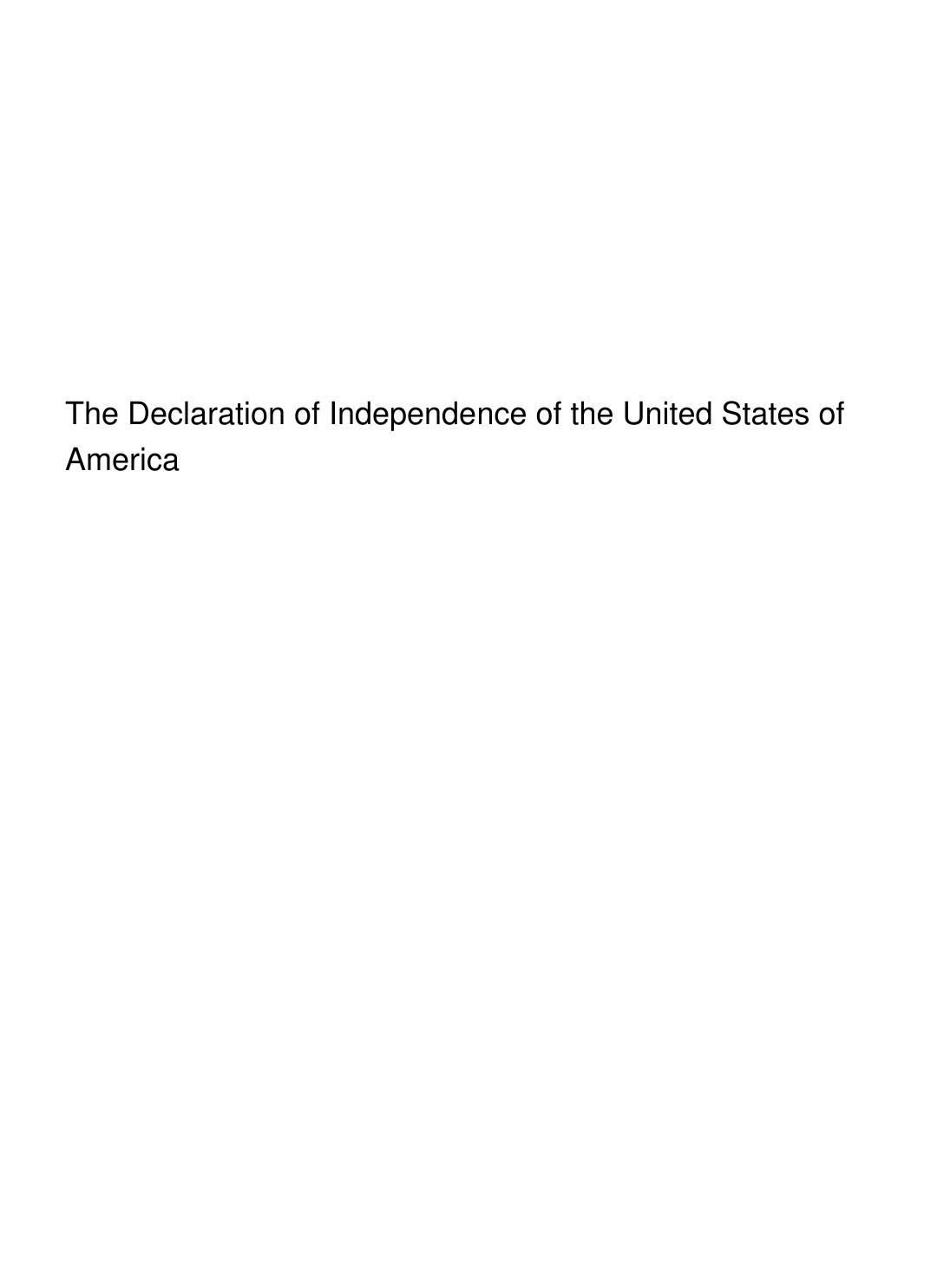 Cover of The Declaration of Independence of the United States of America