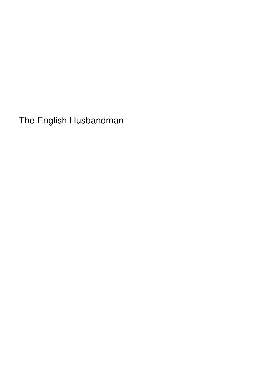 Cover of The English Husbandman