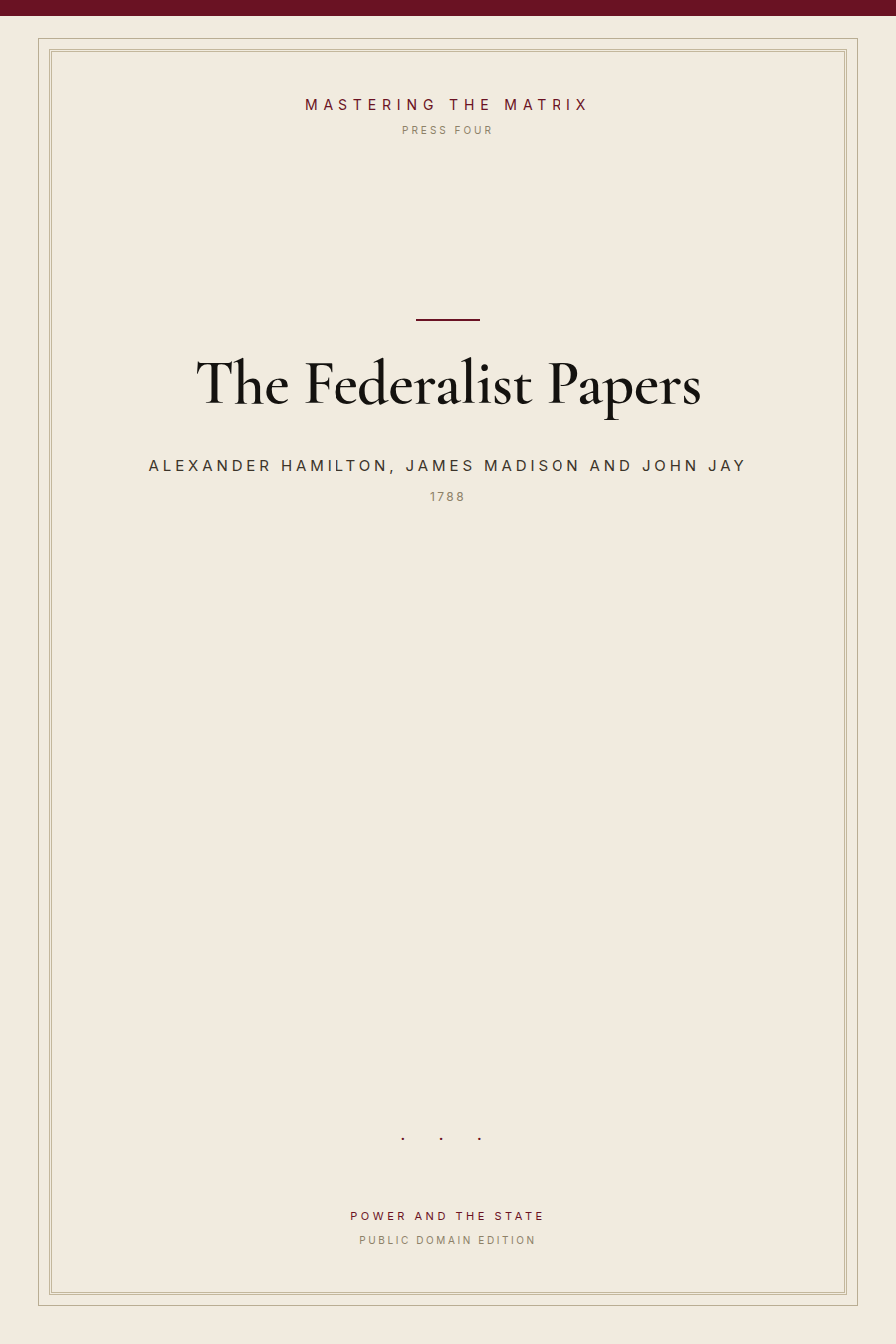 Cover of The Federalist Papers