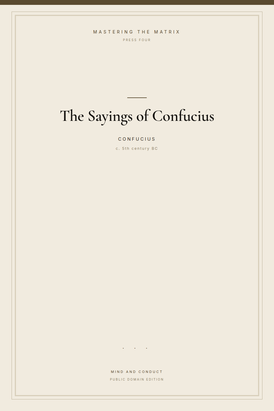 Cover of The Sayings of Confucius