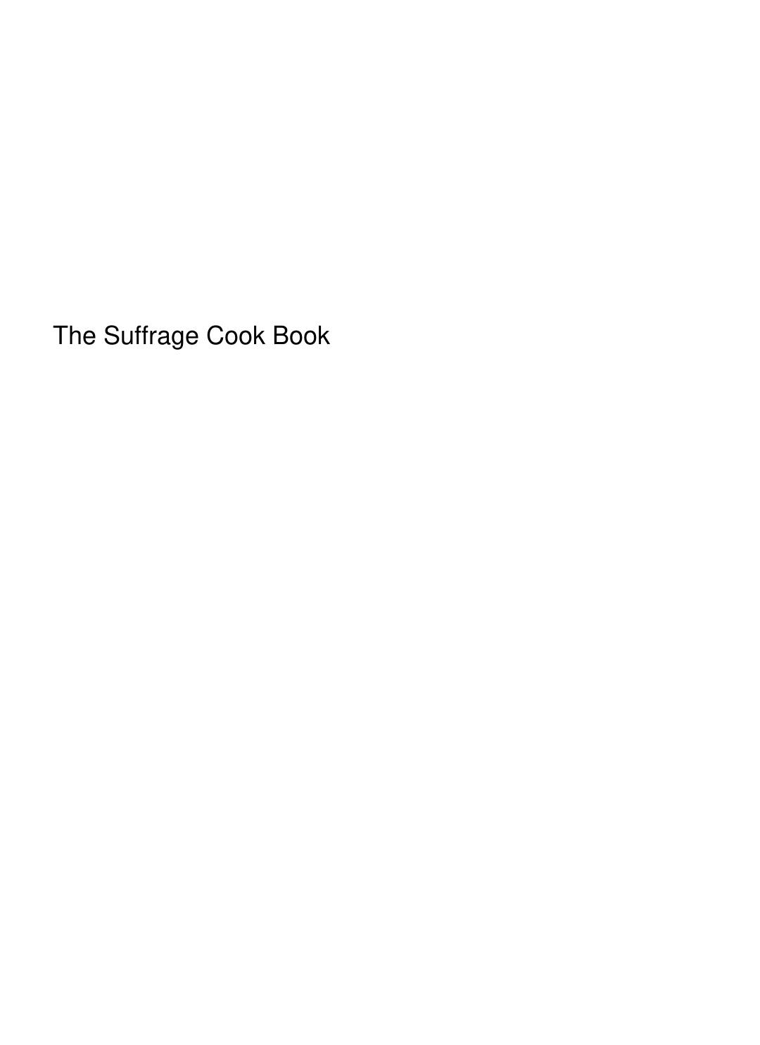 Cover of The Suffrage Cook Book